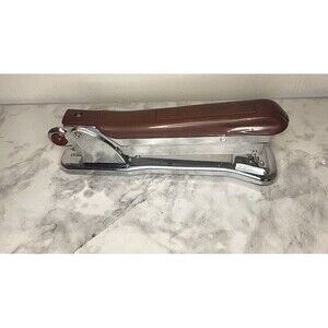 Vintage Ace Liner 502 Stapler Mid Century Brown Chrome Made in USA *Works